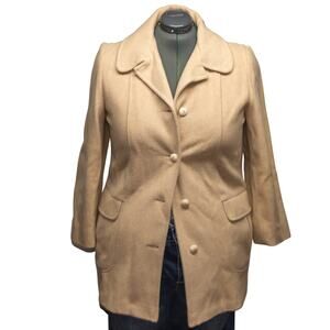 Women's L/XL HERMAN KAY Vintage Pure Wool Winter Coat Made in the USA